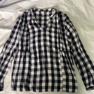 Black and White Checked / gingham Blouse